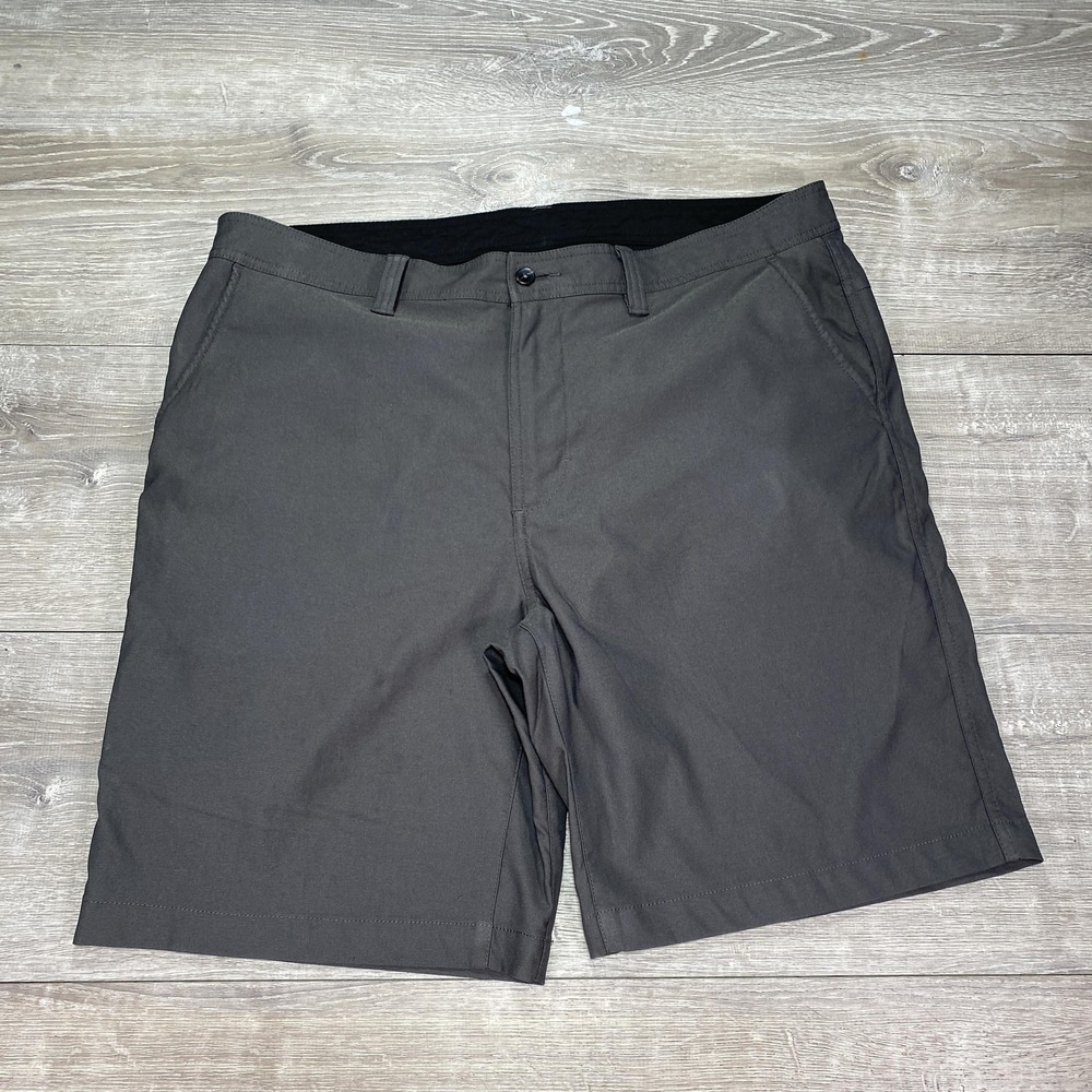 prAna Shorts Mens 38 Charcoal Stretch Hiking 9 Inch Inseam Quick Dry Zip Pocket